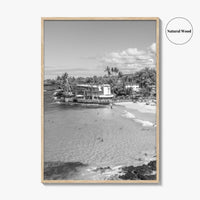 Kailua Kona Black and White Fine Art Photo Print, Magic Sands Beach, Hawaii Poster