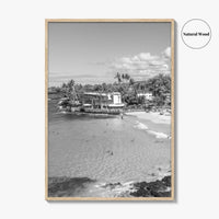 Kailua Kona Black and White Fine Art Photo Print, Magic Sands Beach, Hawaii Poster