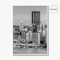 Pittsburgh Skyline Black and White Fine Art Photo Print, Pennsylvania Wall Decor Poster, USA