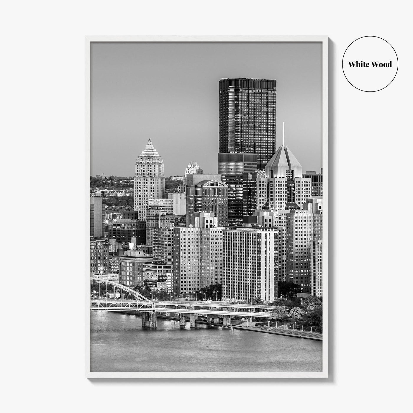 Pittsburgh Skyline Black and White Fine Art Photo Print, Pennsylvania Wall Decor Poster, USA