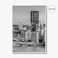 Pittsburgh Skyline Black and White Fine Art Photo Print, Pennsylvania Wall Decor Poster, USA