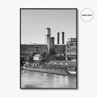 Columbus Georgia Skyline Black and White Fine Art Photo Print, Downtown Chattahoochee River Poster