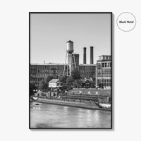 Columbus Georgia Skyline Black and White Fine Art Photo Print, Downtown Chattahoochee River Poster