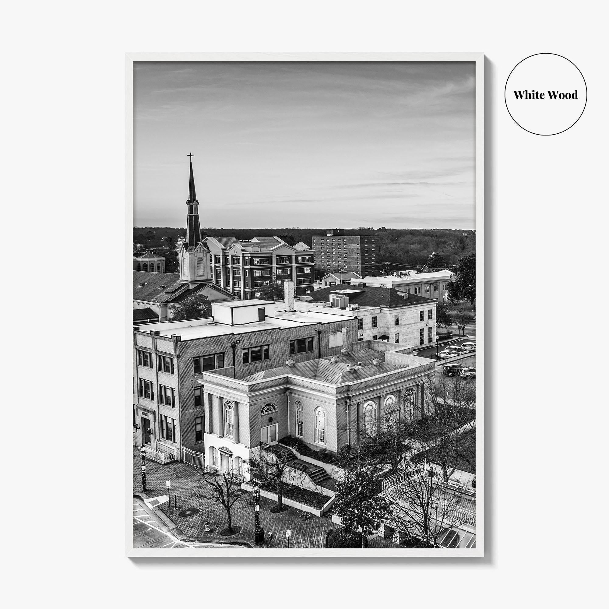 Athens Georgia Skyline Black and White Fine Art Photo Print, GA USA Poster