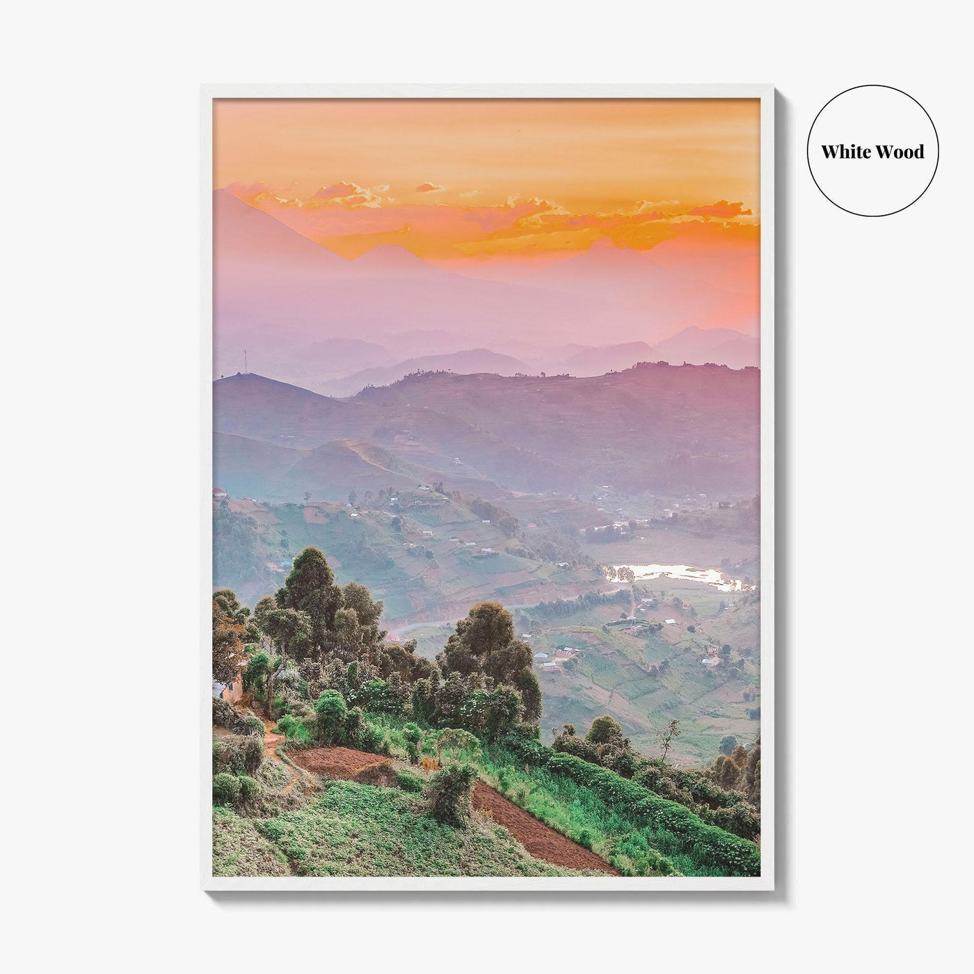 Kisoro Uganda Fine Art Photo Print, Virunga Mountains Landscape, East Africa Wall Poster
