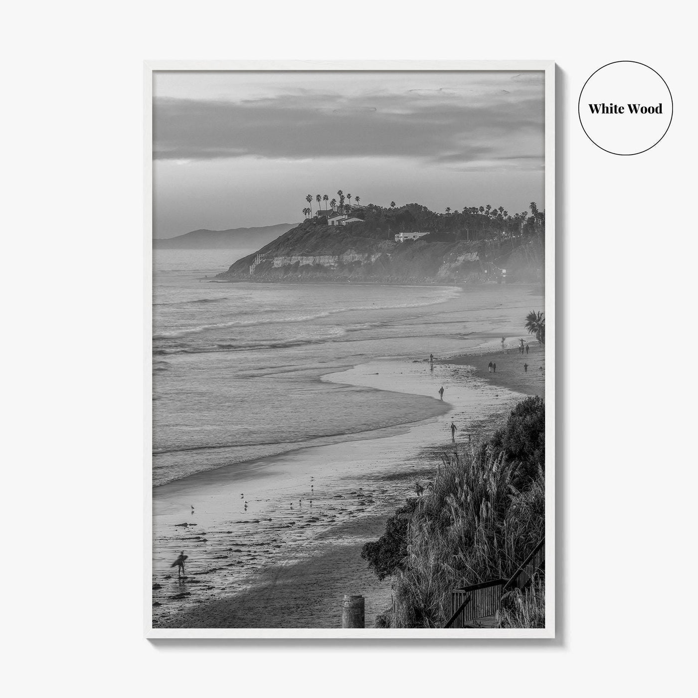 Encinitas Black and White Fine Art Photo Print, San Diego Poster, California Poster