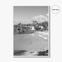 Kailua Kona Black and White Fine Art Photo Print, Magic Sands Beach, Hawaii Poster