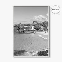 Kailua Kona Black and White Fine Art Photo Print, Magic Sands Beach, Hawaii Poster