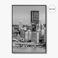 Pittsburgh Skyline Black and White Fine Art Photo Print, Pennsylvania Wall Decor Poster, USA