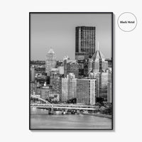 Pittsburgh Skyline Black and White Fine Art Photo Print, Pennsylvania Wall Decor Poster, USA
