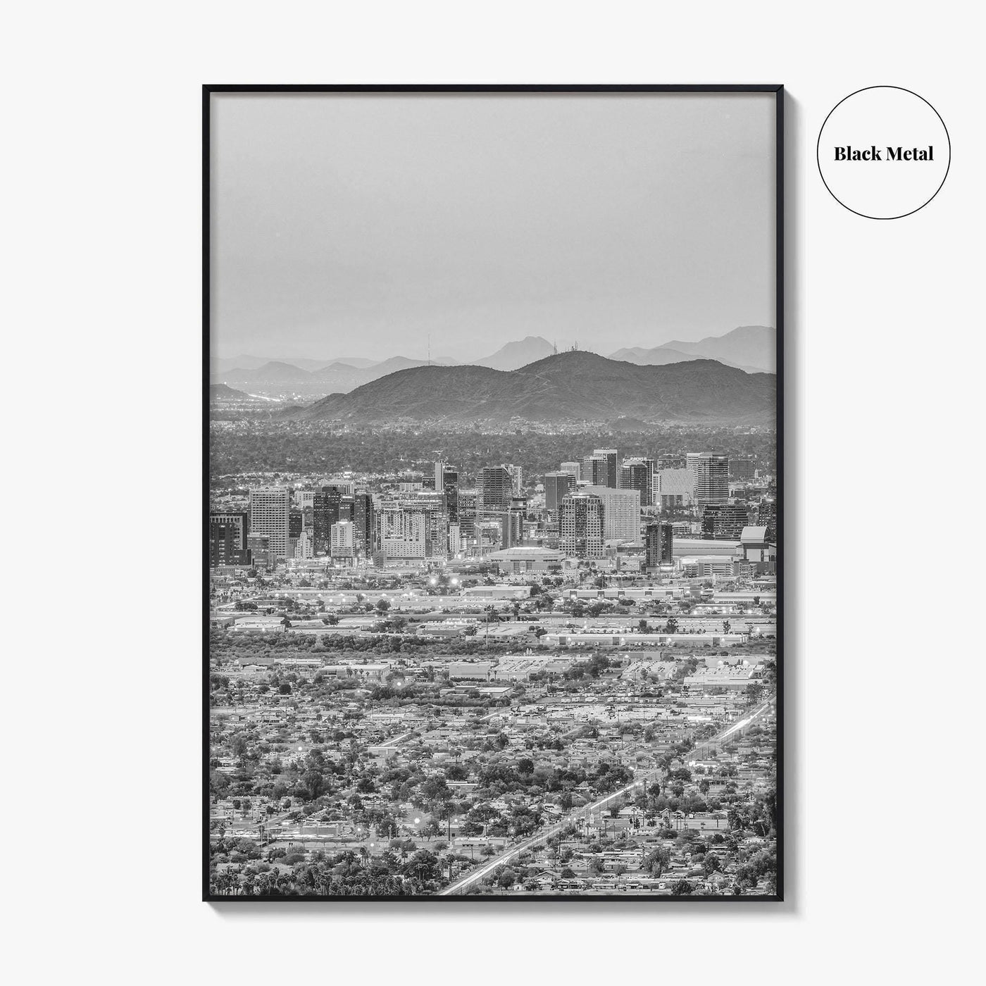 Phoenix Black and White Fine Art Photo Print, Arizona USA, Wall Decor Poster