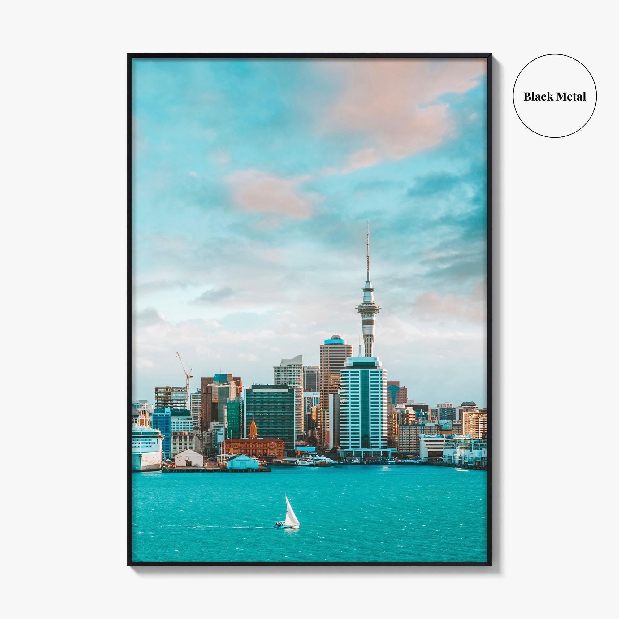 Auckland Skyline Fine Art Photo Print, New Zealand Wall Decor Poster, Harbour
