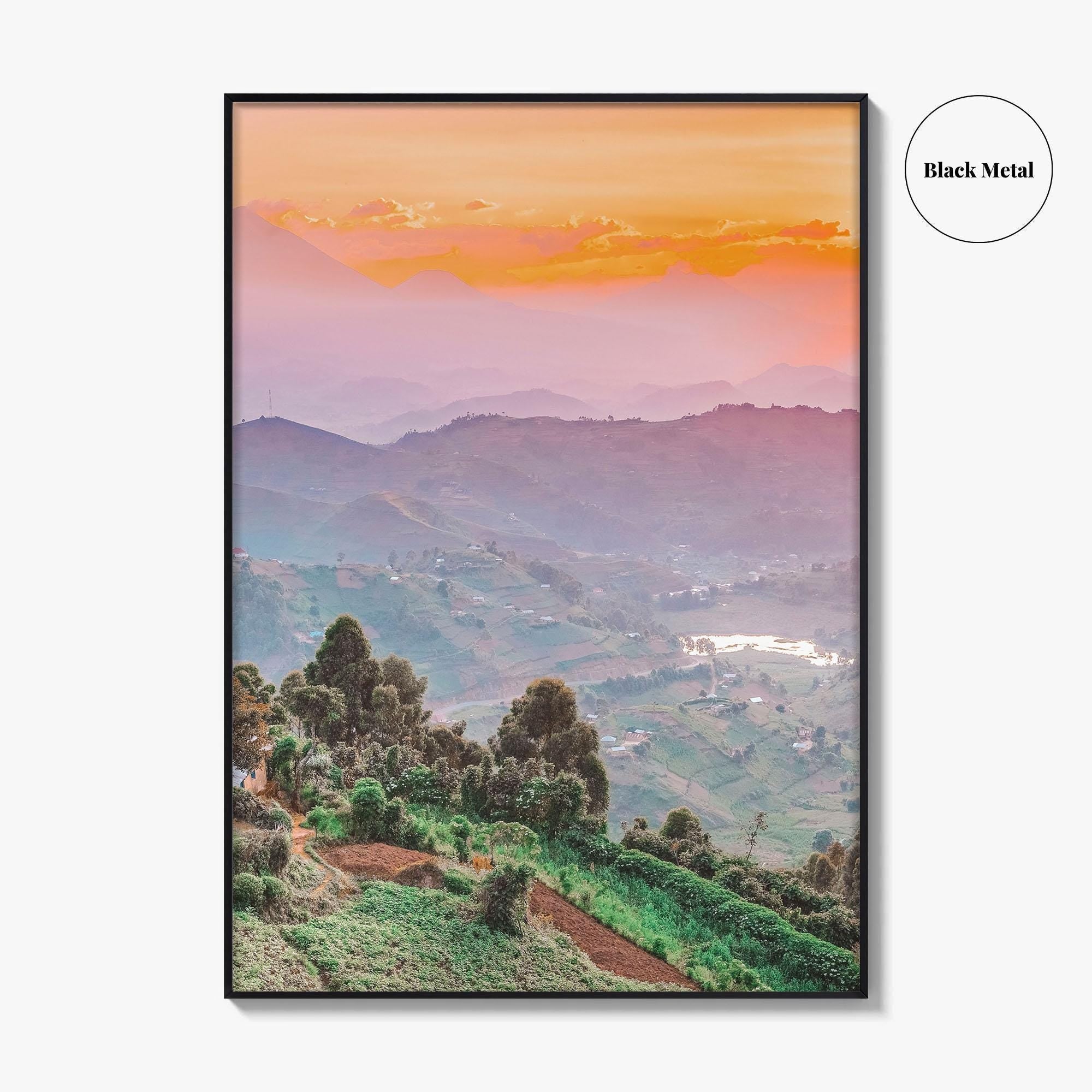 Kisoro Uganda Fine Art Photo Print, Virunga Mountains Landscape, East Africa Wall Poster