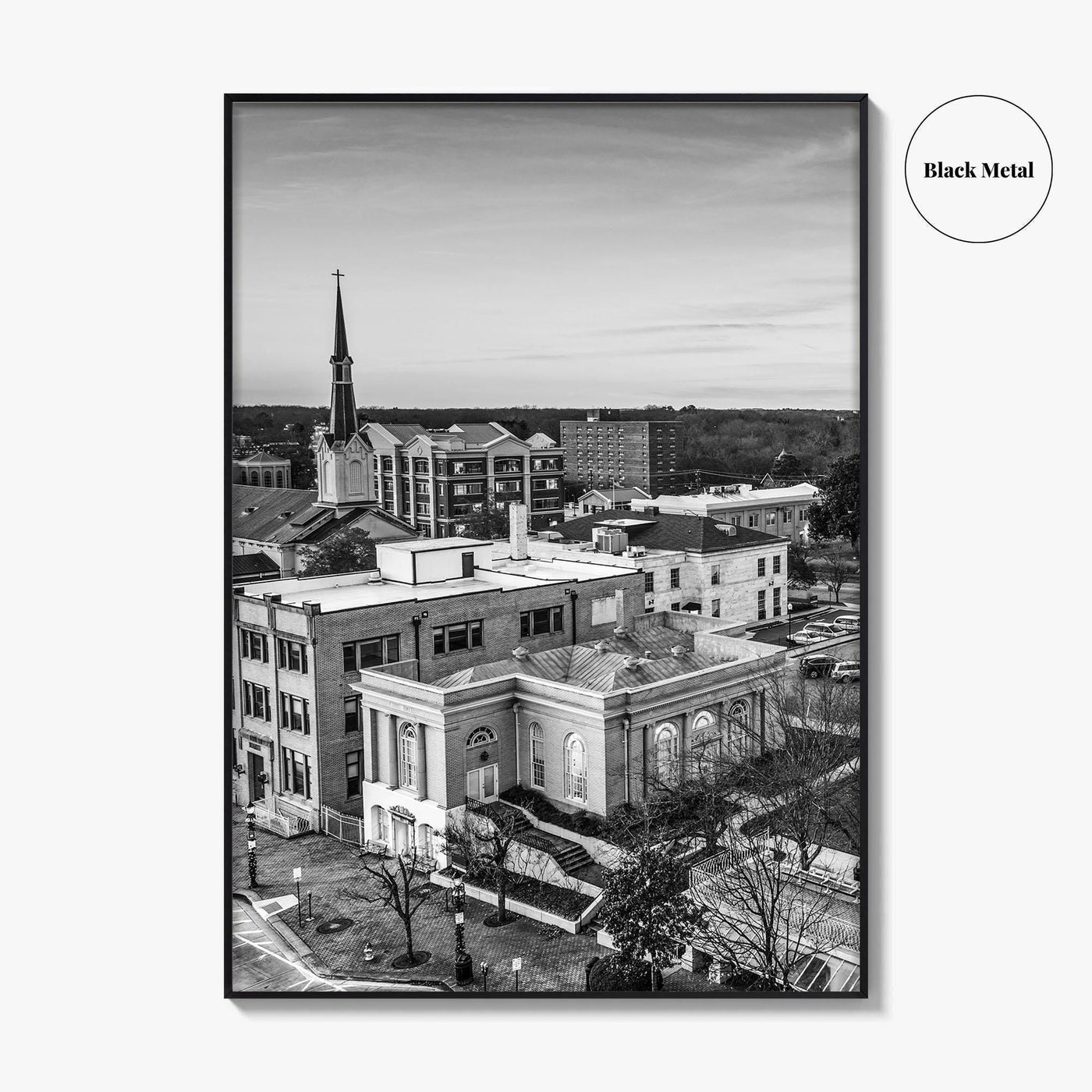 Athens Georgia Skyline Black and White Fine Art Photo Print, GA USA Poster