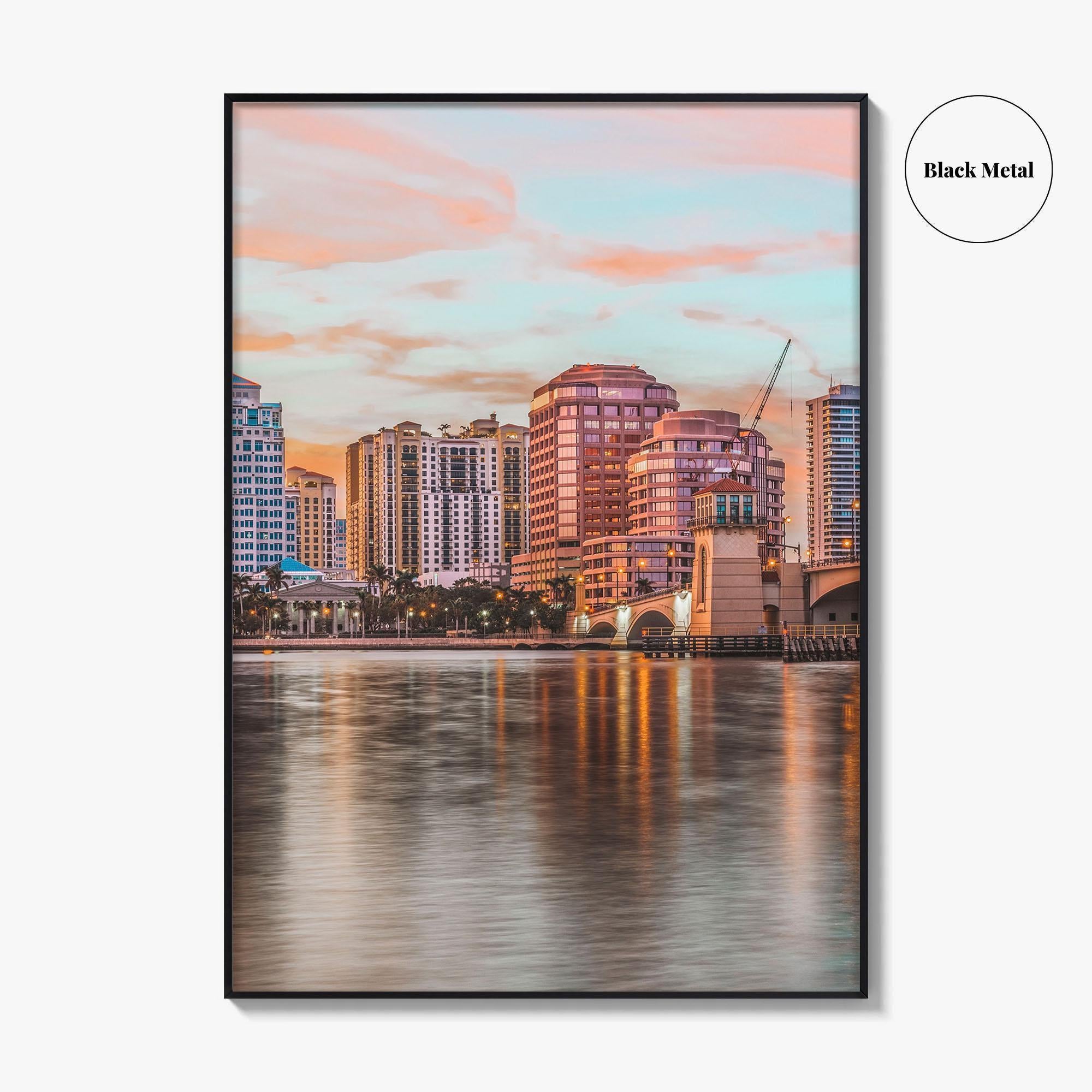 West Palm Beach Skyline Fine Art Photo Print, Downtown, Florida, USA, Poster