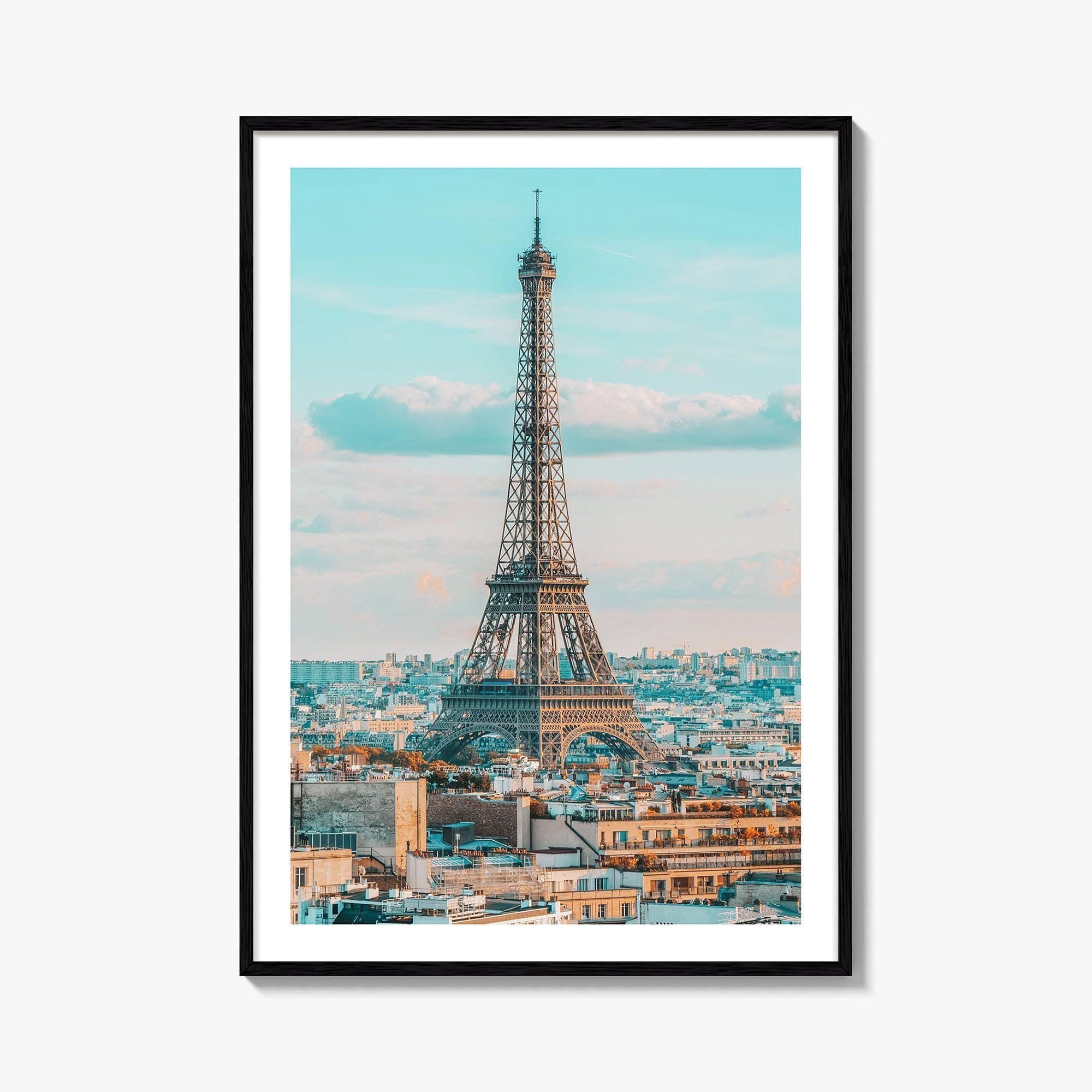 Paris Fine Art Photo Print, Eiffel Tower Rooftops, France, Wall Poster