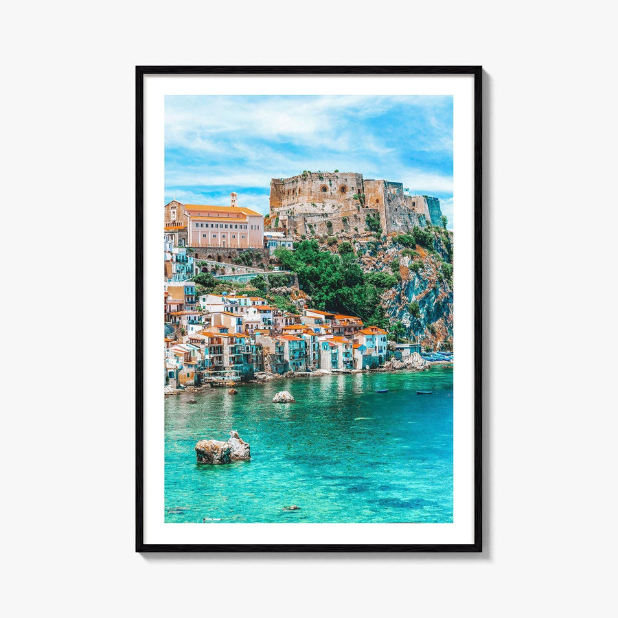 Calabria Fine Art Photo Print, Scilla Italy Wall Poster, Medieval Castle