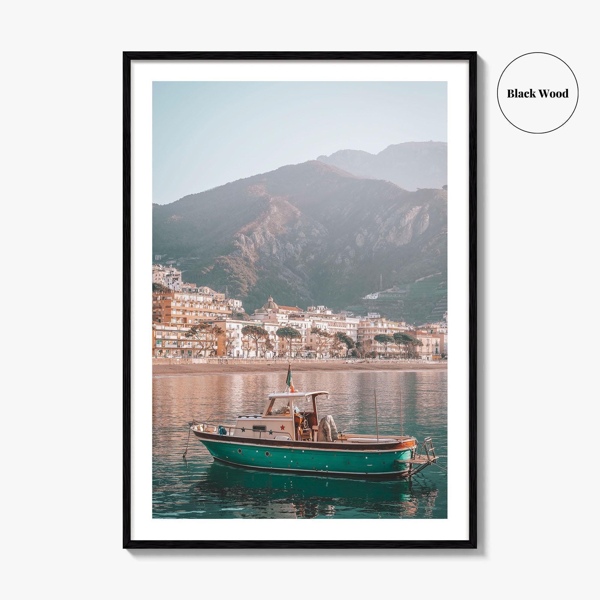 Maiori Fine Art Photo Print, Boat, Amalfi Coast, Campania Italy Wall Poster