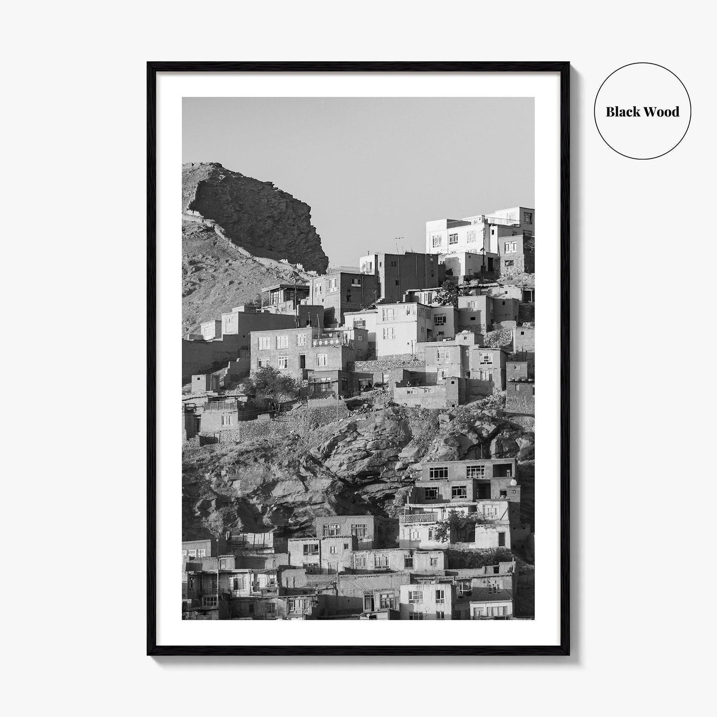 Kabul Black and White Fine Art Photo Print, Afghanistan City Wall Decor Poster