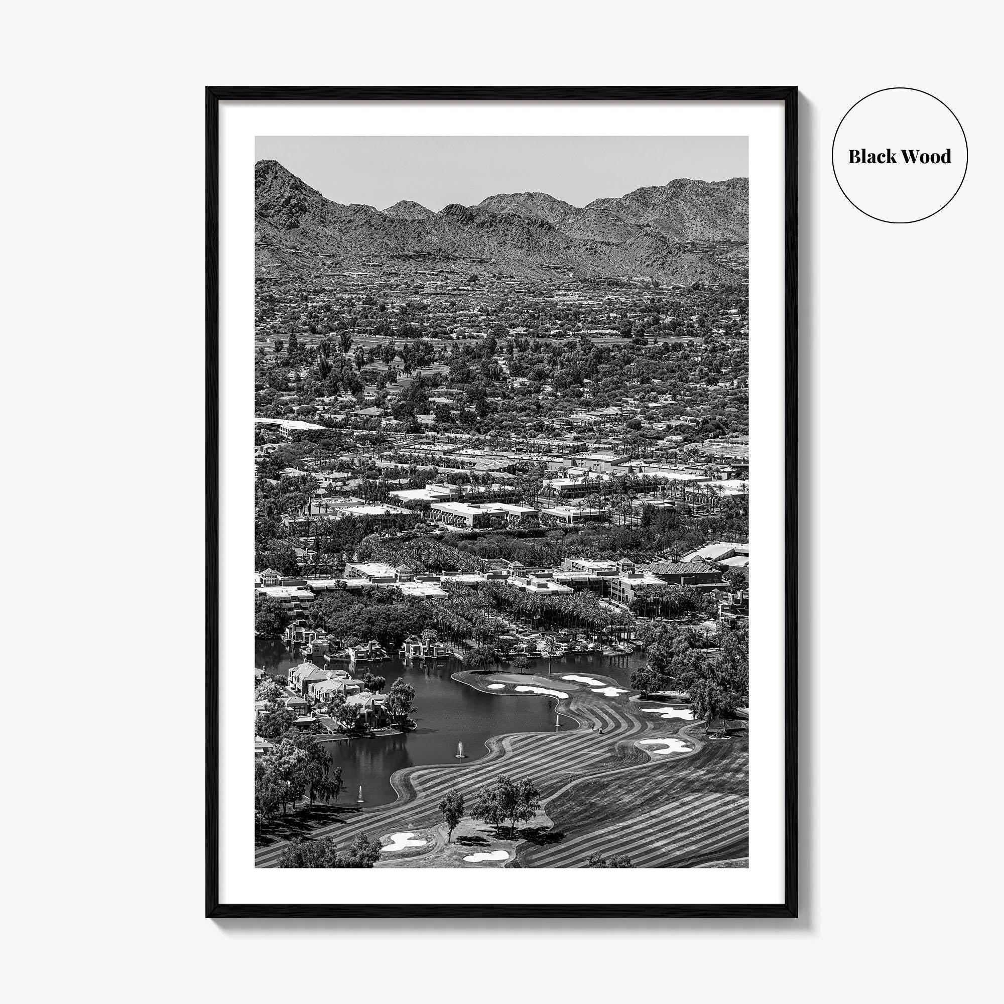 Scottsdale Black and White Fine Art Photo Print, Arizona Mummy Mountain Paradise Valley Poster