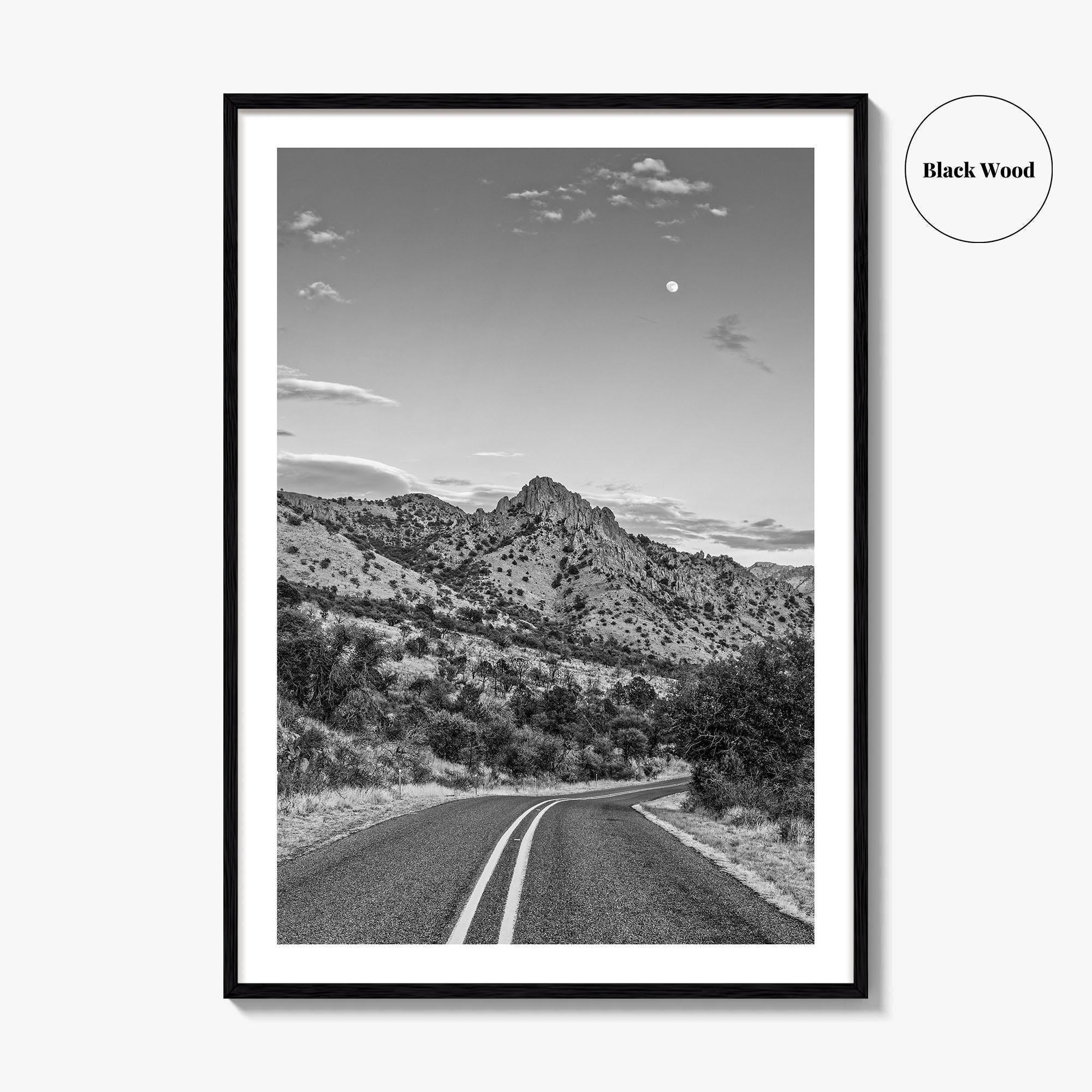 Davis Mountains Black and White Fine Art Photo Print, Fort Davis Texas Panoramic