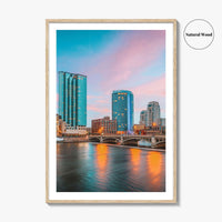 Grand Rapids Skyline Fine Art Photo Print, Michigan USA, Wall Decor Poster