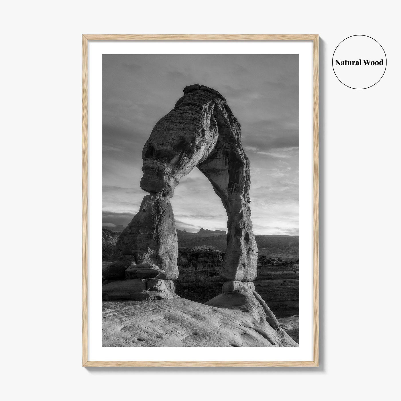 Delicate Arch Black and White Fine Art Photo Print, Arches National Park, Wall Poster