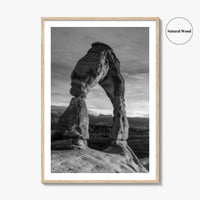 Delicate Arch Black and White Fine Art Photo Print, Arches National Park, Wall Poster