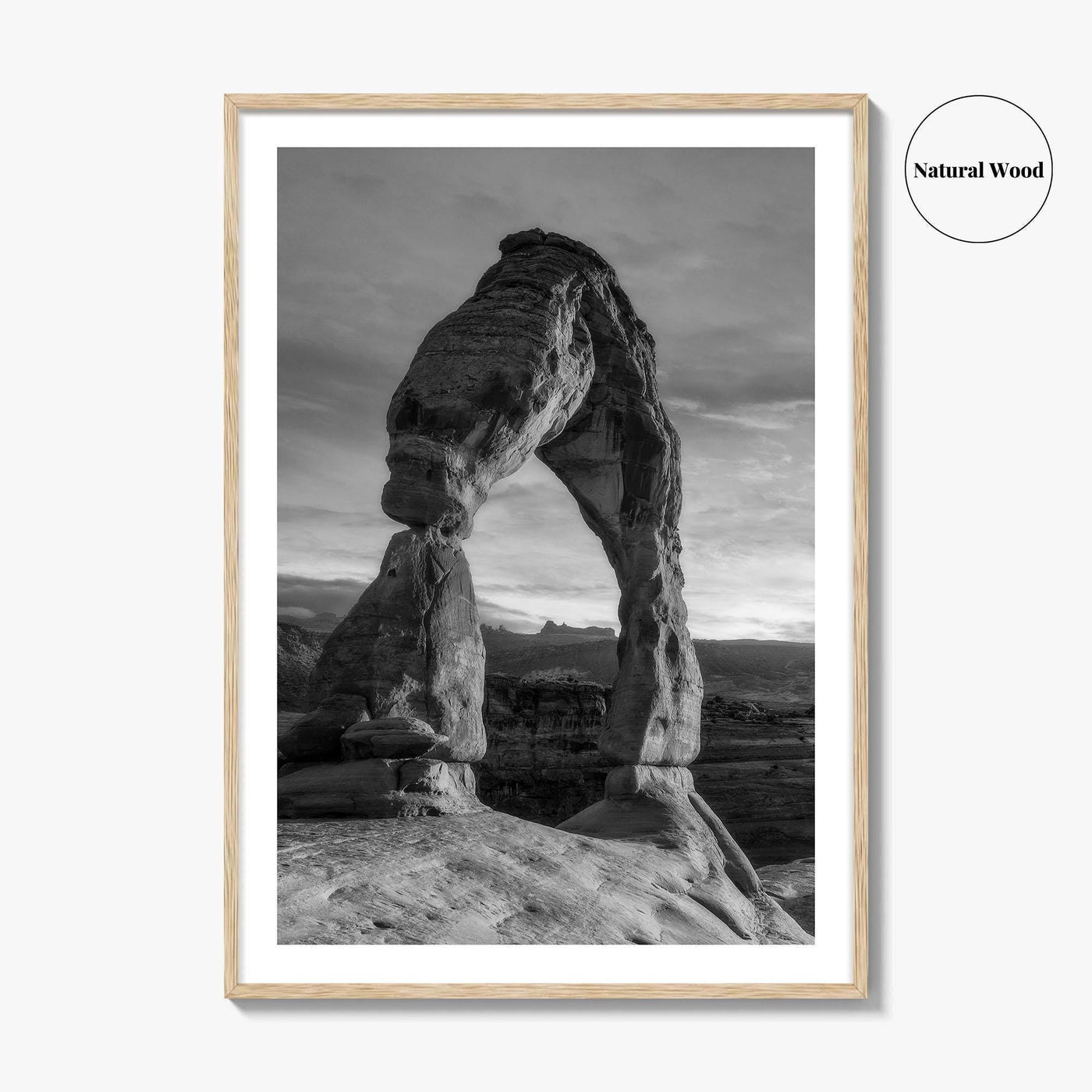 Delicate Arch Black and White Fine Art Photo Print, Arches National Park, Wall Poster