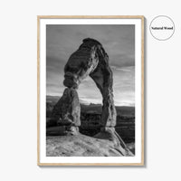 Delicate Arch Black and White Fine Art Photo Print, Arches National Park, Wall Poster