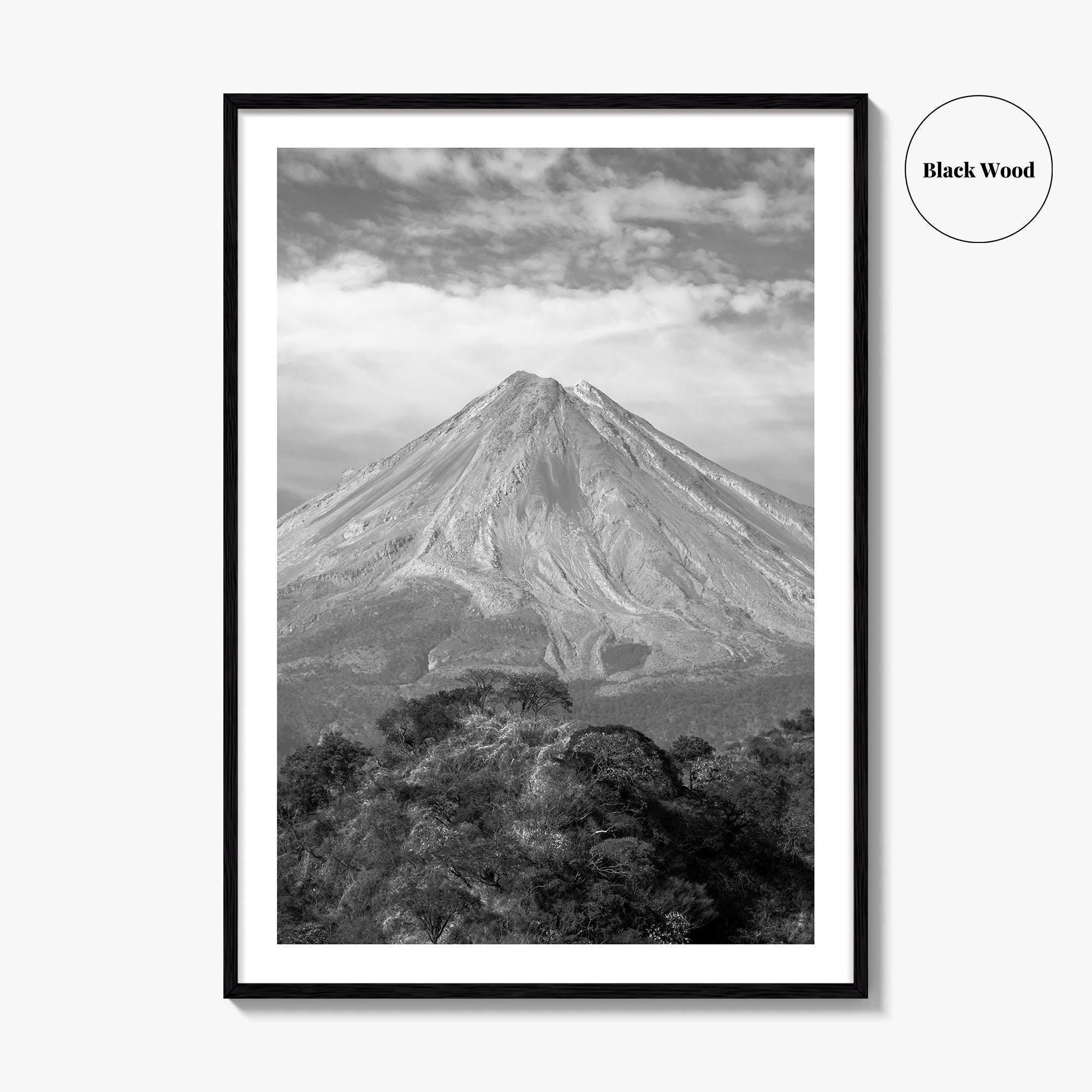 Colima Black and White Fine Art Photo Print, Mexico Landscape, Colima Volcano Poster