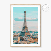 Paris Fine Art Photo Print, Eiffel Tower Rooftops, France, Wall Poster