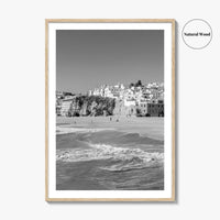 Albufeira Black and White Fine Art Photo Print, Algarve Portugal, Beach Wall Decor Poster