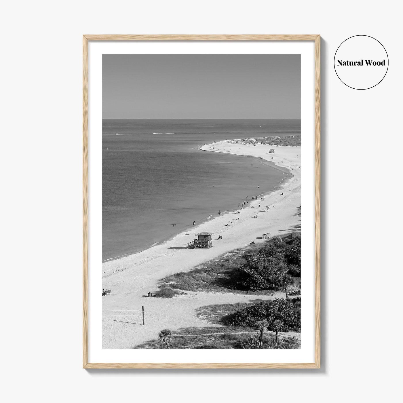 Siesta Key Black and White Fine Art Photo Print, Lido Beach, Sarasota Florida USA