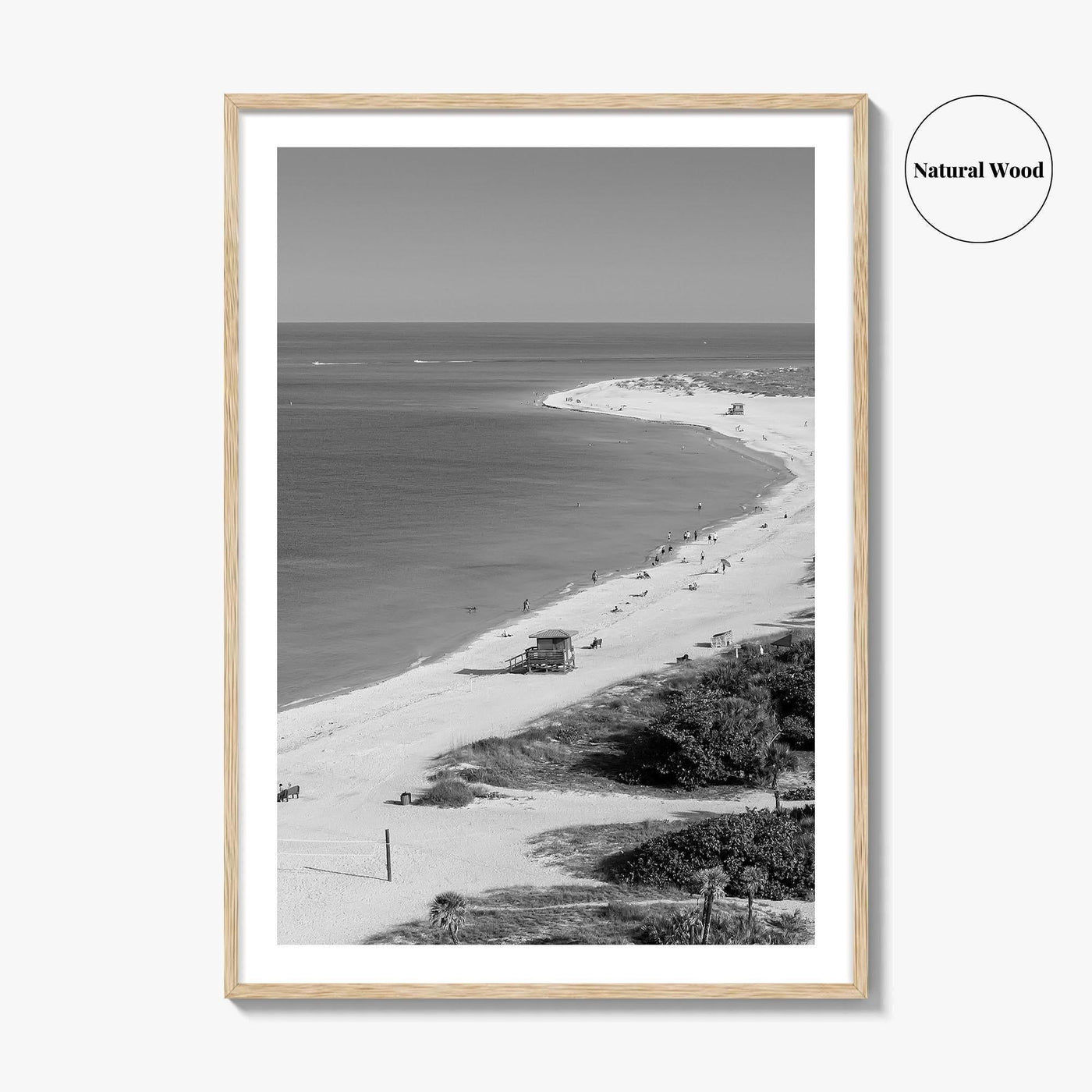 Siesta Key Black and White Fine Art Photo Print, Lido Beach, Sarasota Florida USA