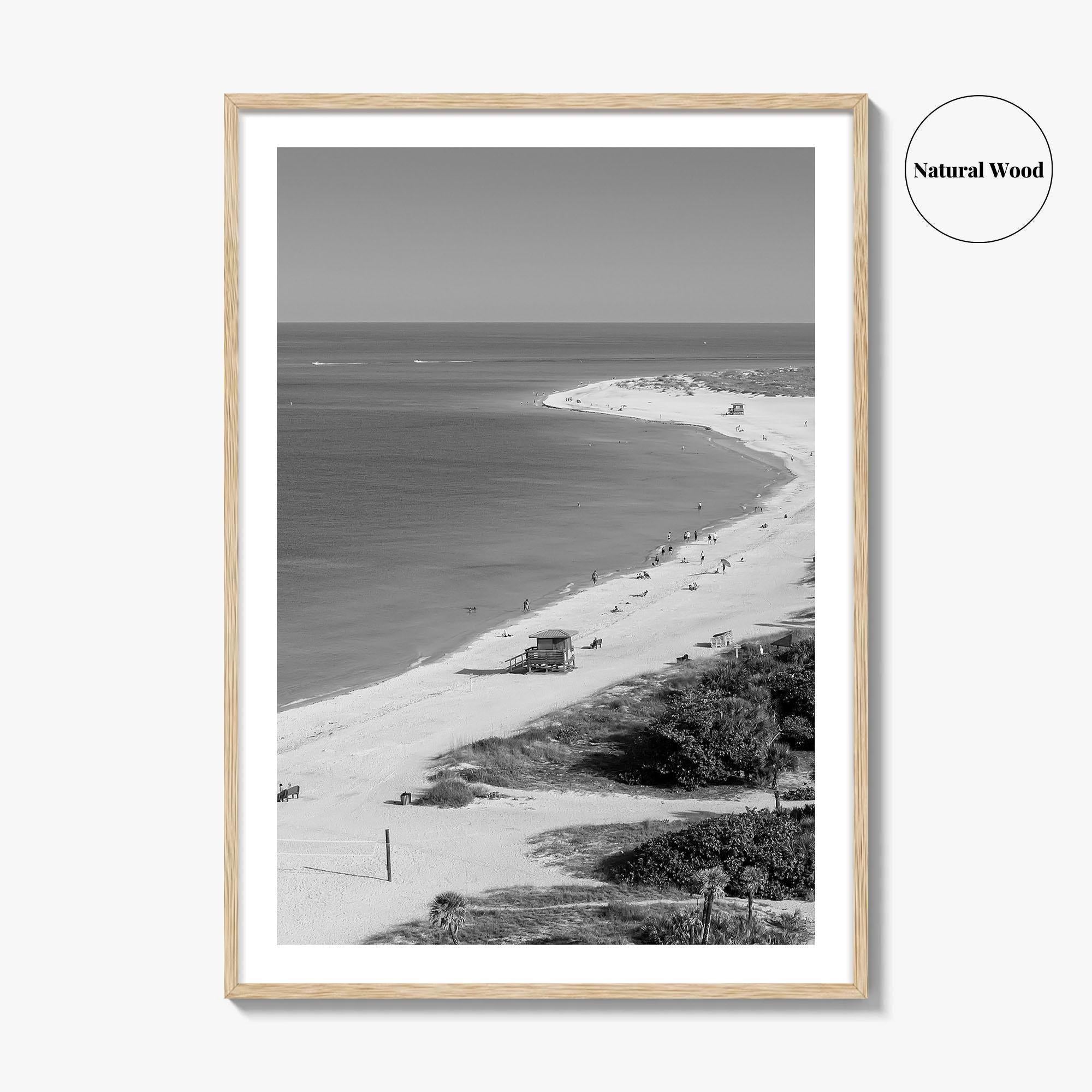 Siesta Key Black and White Fine Art Photo Print, Lido Beach, Sarasota Florida USA