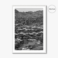 Scottsdale Black and White Fine Art Photo Print, Arizona Mummy Mountain Paradise Valley Poster