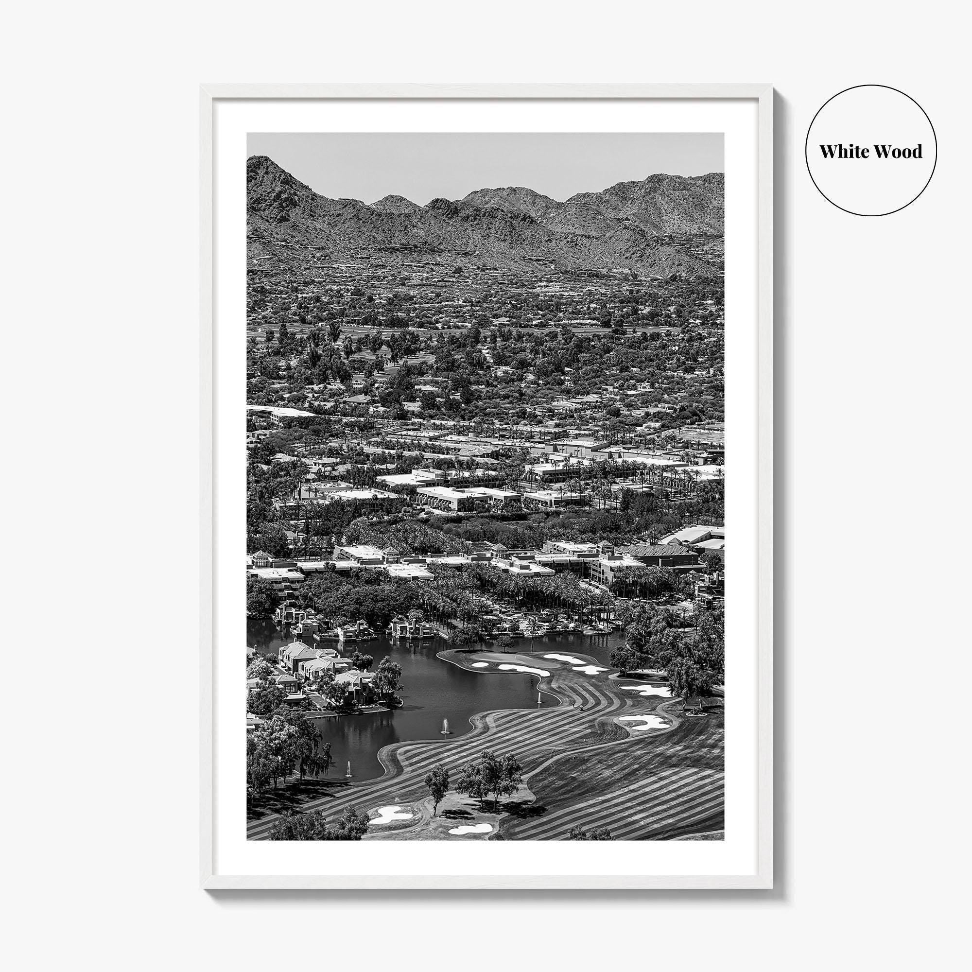 Scottsdale Black and White Fine Art Photo Print, Arizona Mummy Mountain Paradise Valley Poster