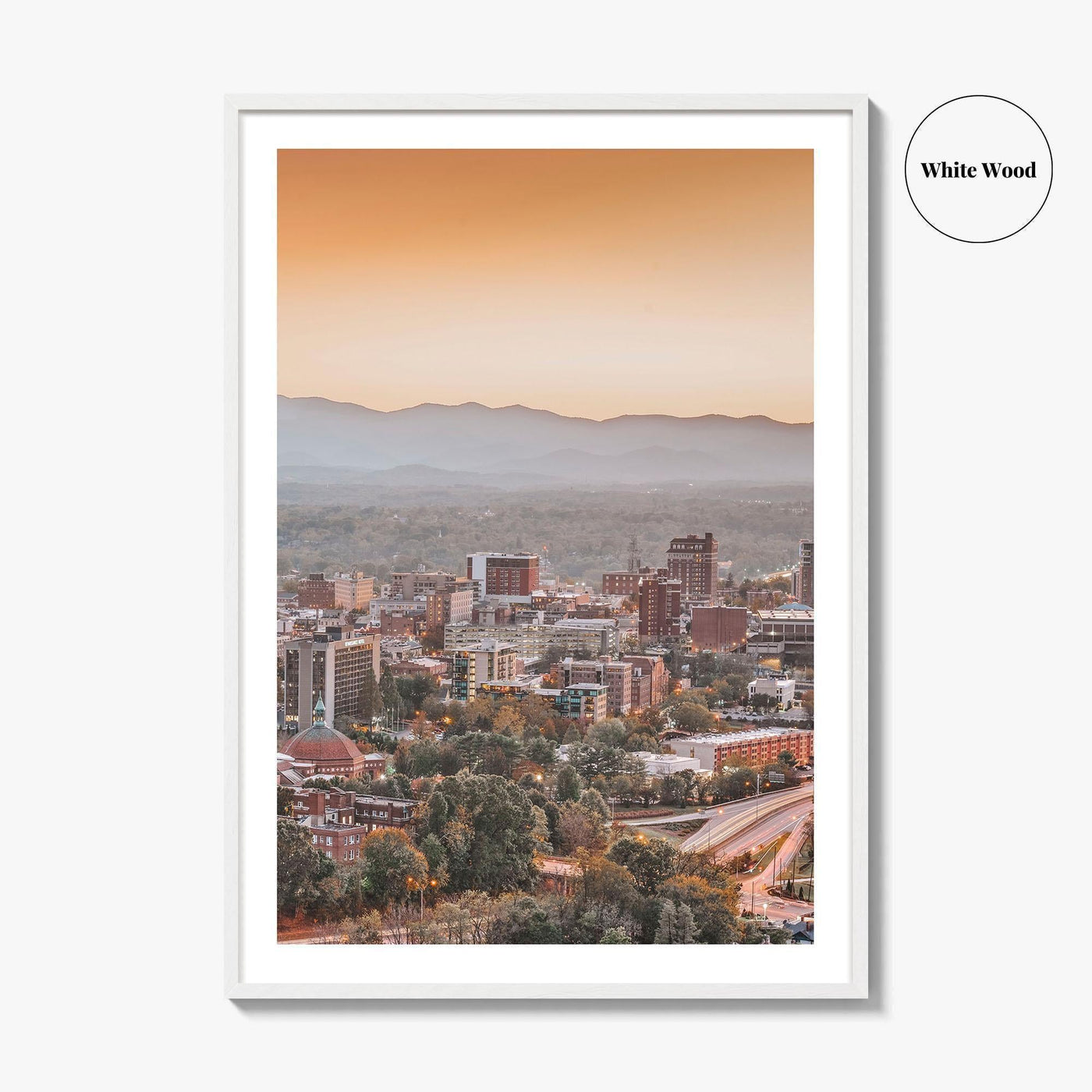 Asheville Skyline Fine Art Photo Print, Downtown, North Carolina USA Wall Decor Poster