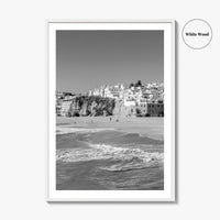 Albufeira Black and White Fine Art Photo Print, Algarve Portugal, Beach Wall Decor Poster