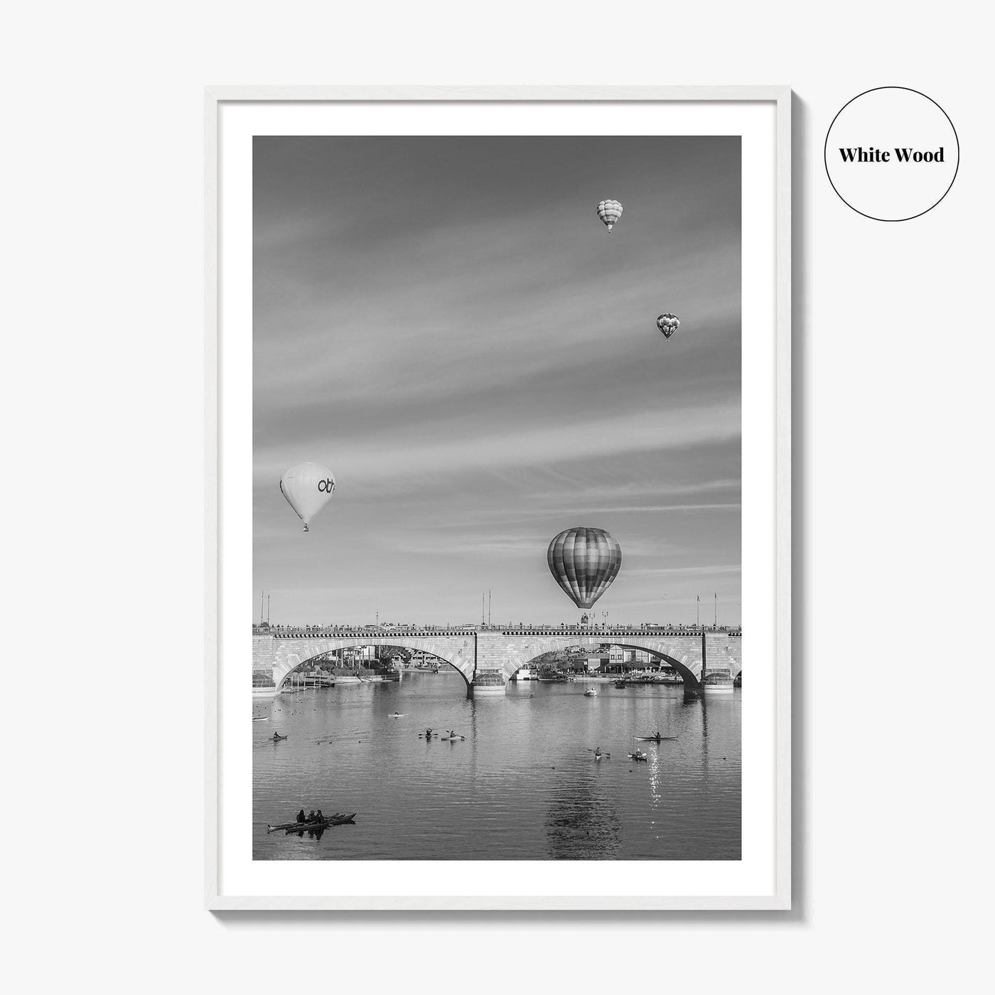 Lake Havasu City Black and White Fine Art Photo Print, London Bridge Arizona Poster
