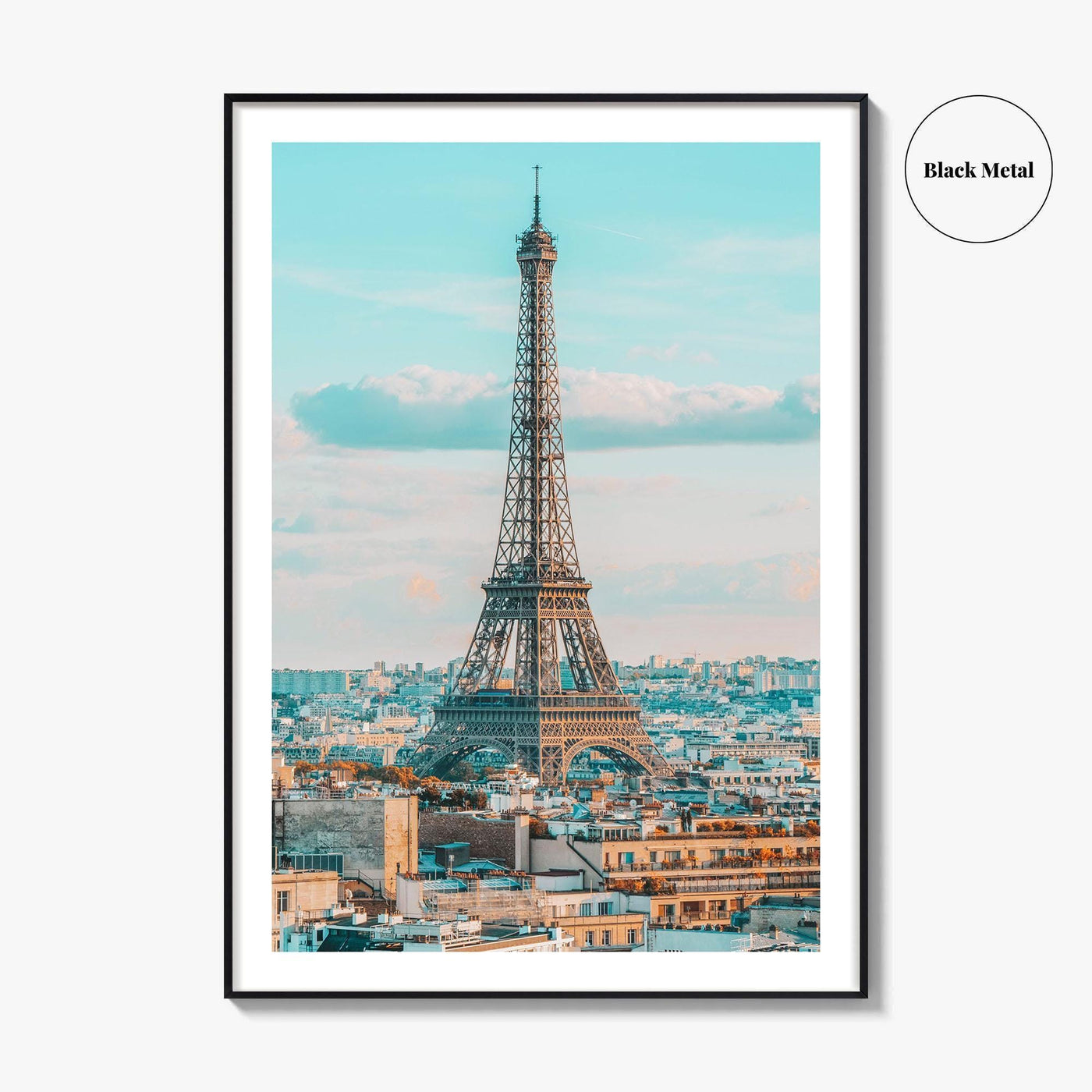 Paris Fine Art Photo Print, Eiffel Tower Rooftops, France, Wall Poster