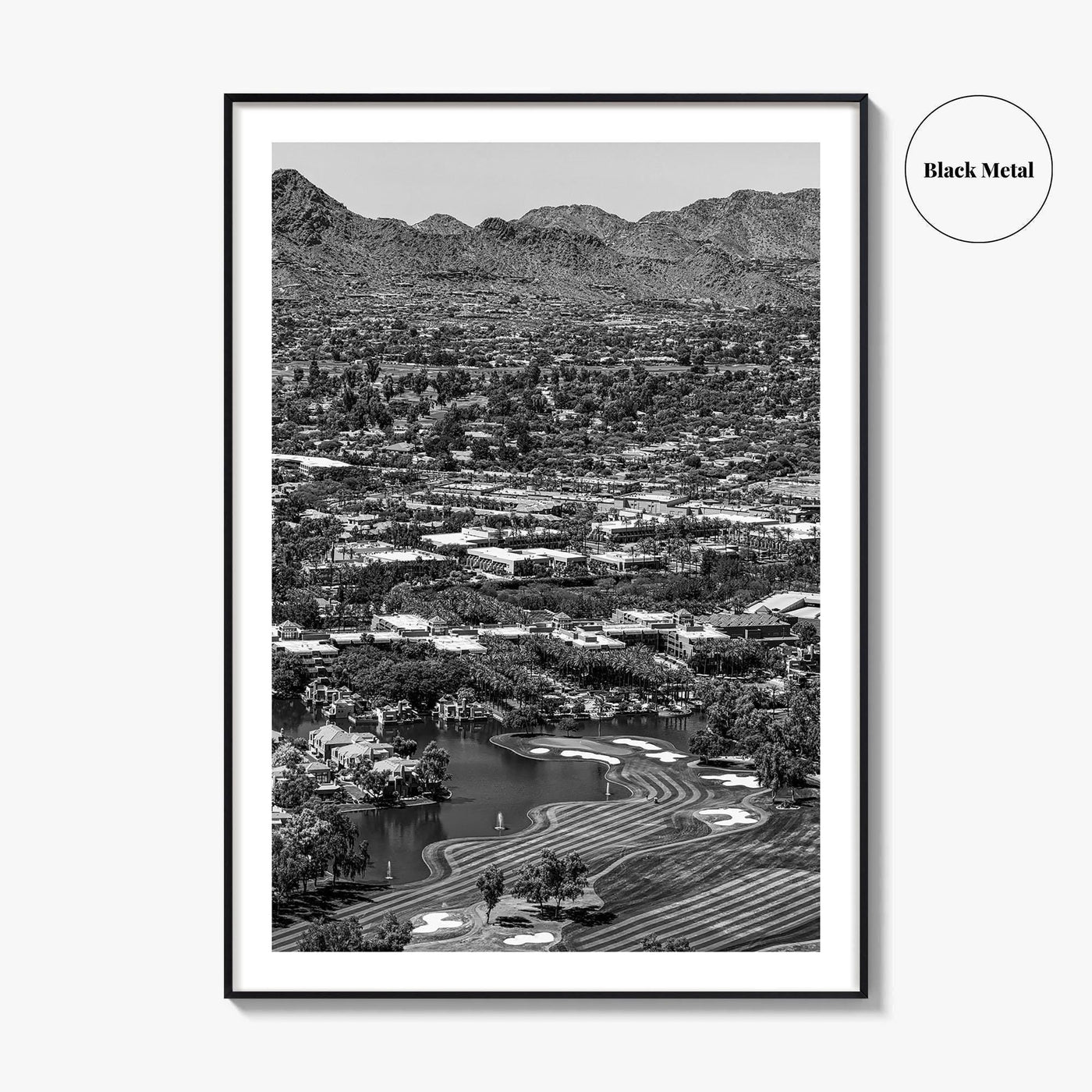 Scottsdale Black and White Fine Art Photo Print, Arizona Mummy Mountain Paradise Valley Poster