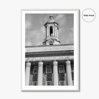 State College Black and White Fine Art Photo Print, Old Main University Park Poster