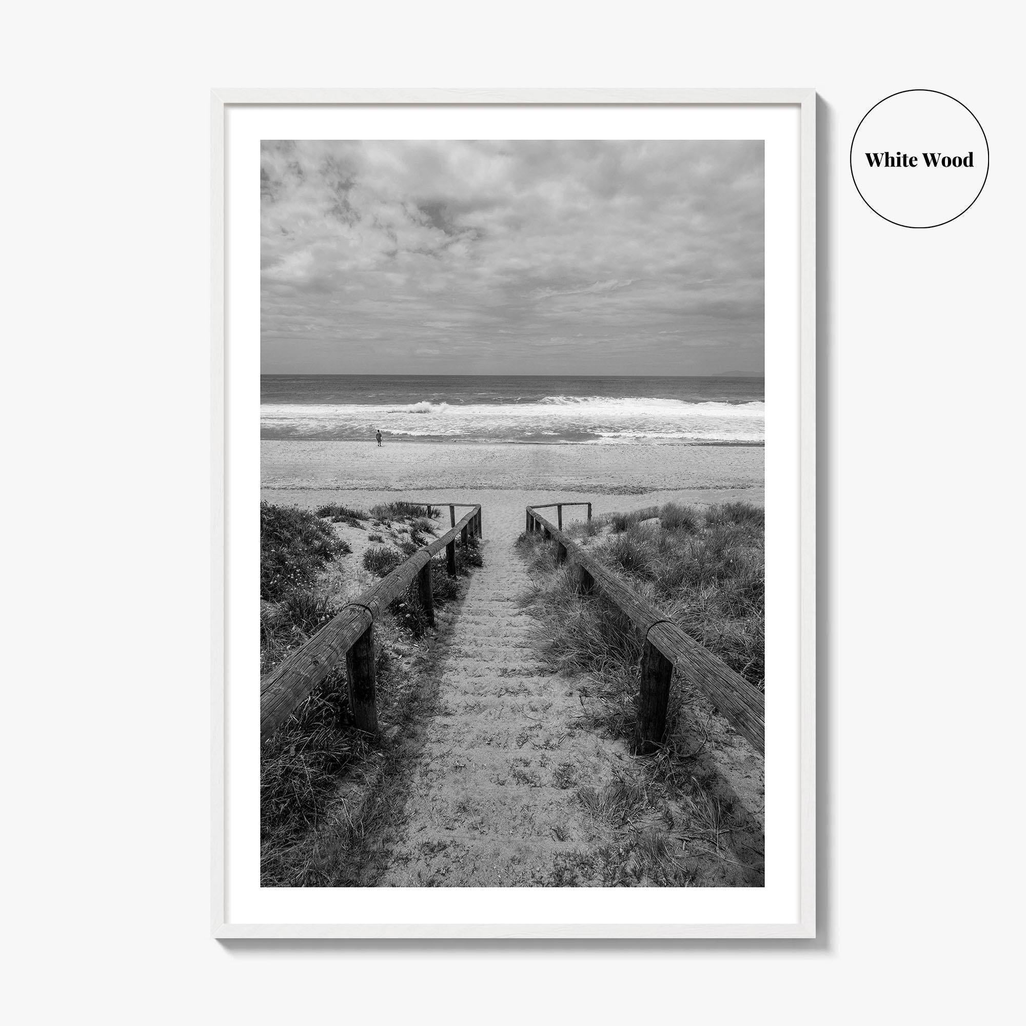 Whiritoa Black and White Fine Art Photo Print, Coromandel New Zealand North Island Poster