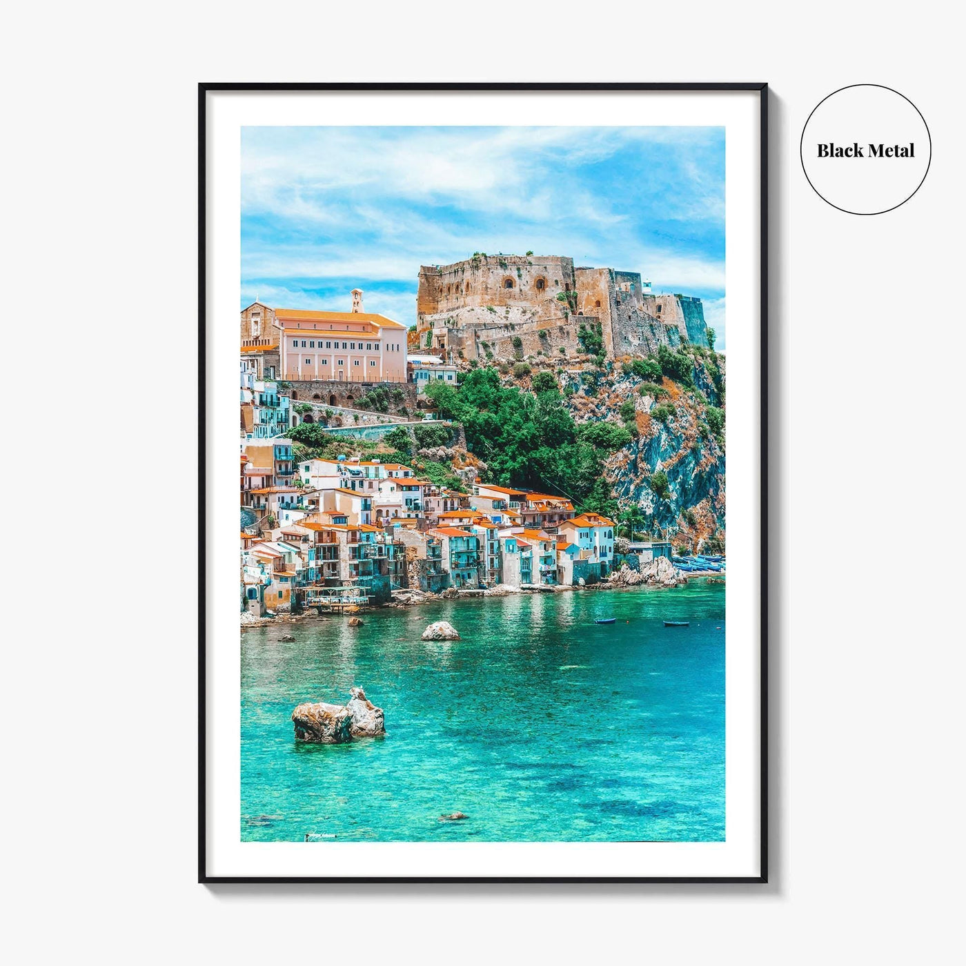 Calabria Fine Art Photo Print, Scilla Italy Wall Poster, Medieval Castle