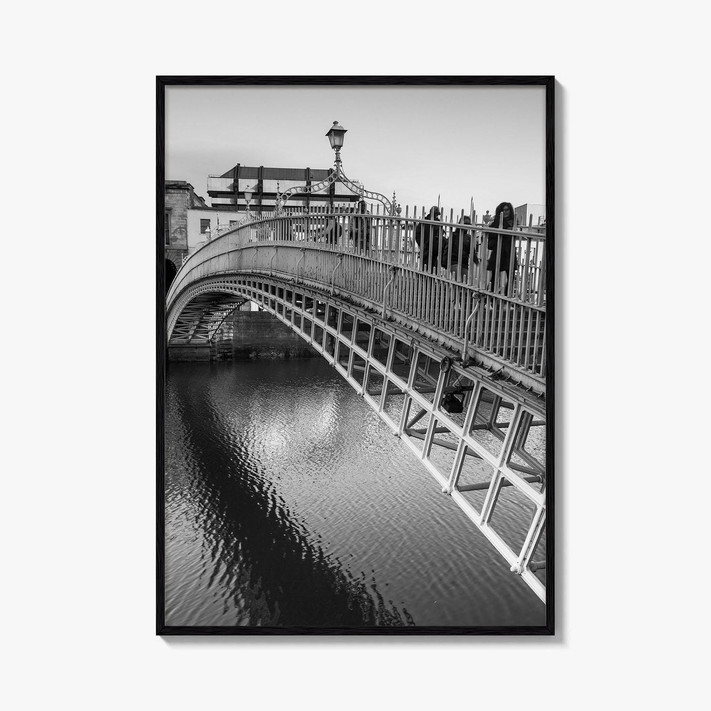 Dublin Black and White Fine Art Photo Print, Ha'penny Bridge, River Liffey, Ireland Poster