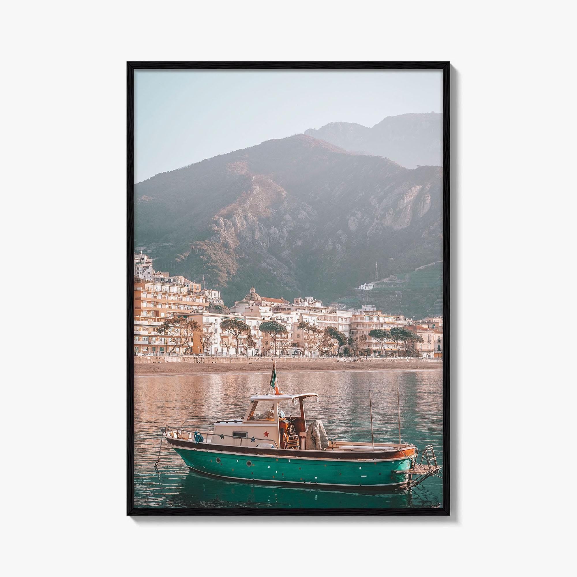 Maiori Fine Art Photo Print, Boat, Amalfi Coast, Campania Italy Wall Poster