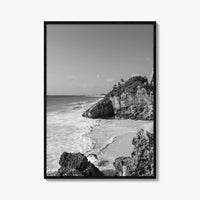 Tulum Black and White Fine Art Photo Print, Maya Ruins Quintana Roo Mexico Poster