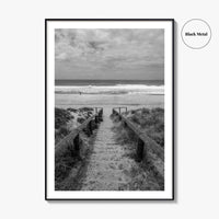Whiritoa Black and White Fine Art Photo Print, Coromandel New Zealand North Island Poster